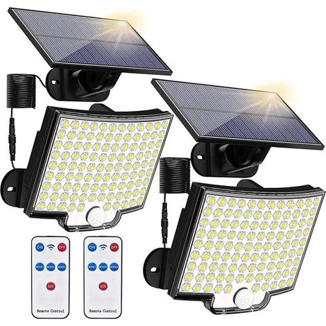 Lumiere Solaire Exterieur, Le jardin extérieur solaire allume 3 Modes la détection humaine de cour de ménage 106 éclairage LED appliques murales balcon lampes suspendues imperméables pour Jardin, Gara (1/5)