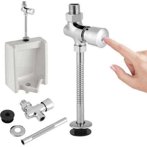 Urinal Drain Tap Set for Urinal Tap with Toilet Bath - Chrome Urinal Fitting with Exposed Fittings (1/3)