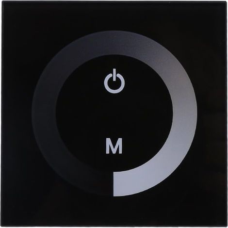 Panel controlador de pared táctil LED de 12-24 V CC con regulador de brillo para ajustar luces (color: negro)