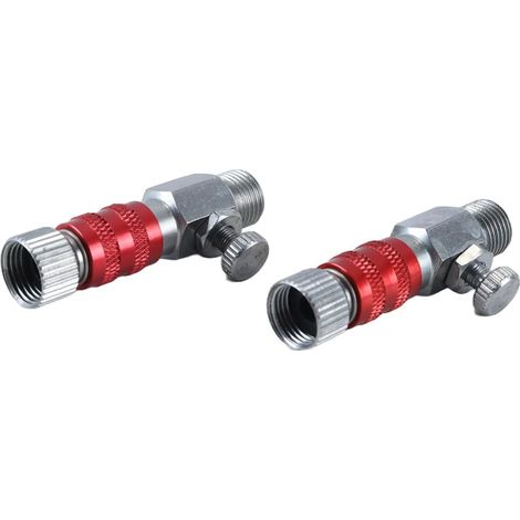 Lot de 2 adaptateurs à connexion rapide 1/8 pour aérographe – Valve de contrôle du débit d'air à dégagement rapide pour tuyau d'aérographe, rouge (1/5)