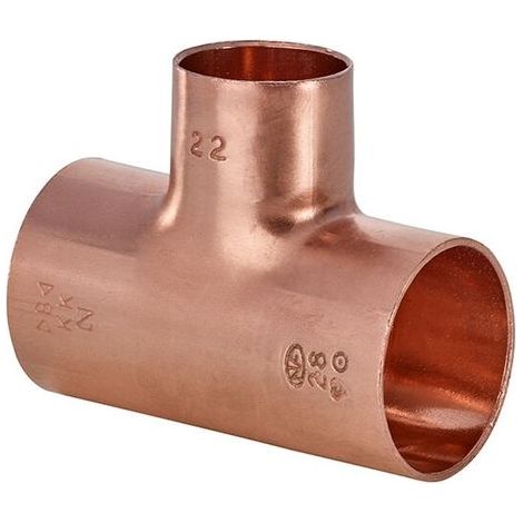 Raccord cuivre en T réduit à souder - Femelle - Diamètre 42 - 28 - 42 mm