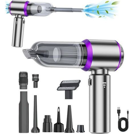Aspirapolvere per auto senza fili potente da 16000 Pa, mini aspirapolvere 4 in 1 con motore brushless per soffiatore ad aria compressa (1/5)