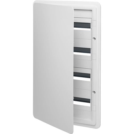 Ästhetische Unterputz-Schalttafel 72M, komplett mit DIN-Schiene, weiss getönt, Vimar V53172 (1/4)