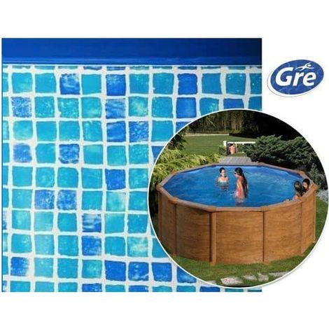 Liner mosaïque pour piscine hors sol ronde Gre Pool - Ø 5,50 x 1,32 m