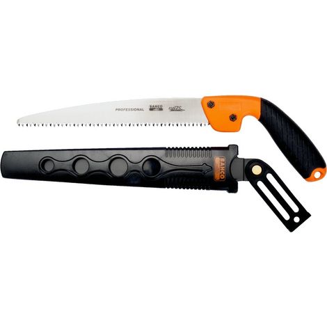 Bahco Astsäge mit 2-Komponenten-Griff und Holster zum Schneiden von frischem Holz, 5 ZpZ, 11