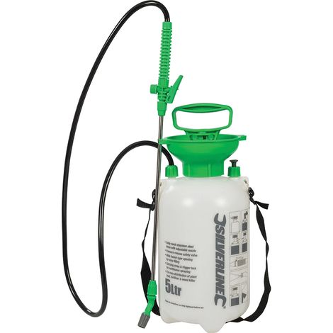 Silverline – Pulvérisateur à pression préalable 5 L – Lance en acier inoxydable avec buse réglable – Réservoir translucide renforcé – Pression nominale 3 bars (1/10)