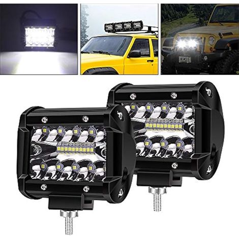 Projecteur LED Phare Travail, YuanGu 4 LED Pods 60W Faisceau Combo Inondation Faisceau Hors Route Feux de Brouillard Conducteurs pour Camion Pick-up ATV UTV Bateau (2pcs) (1/5)