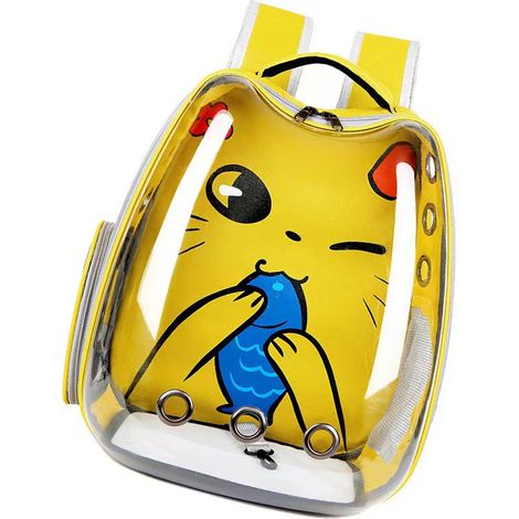 Sac à dos de transport pour animaux de compagnie en tissu Oxford transparent, type capsule spatiale, pour animaux de compagnie. Cage de voyage pour animaux de compagnie. (1/2)