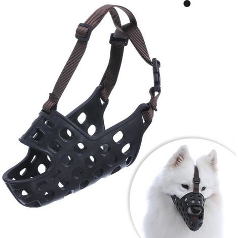 Muselière pour chien - Taille S (21-24cm) - Panier souple - Empêche les morsures (1/4)