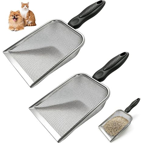 Pelle à Litière en Acier Inoxydable Tamis à Sable pour Chat Chien Lapin Reptile (1/5)