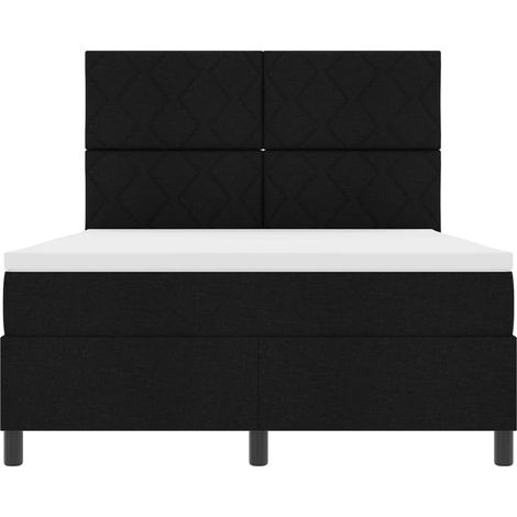 vidaXL Lit à ressorts avec bandes LED Noir 160 x 200 cm tissu (1/5)