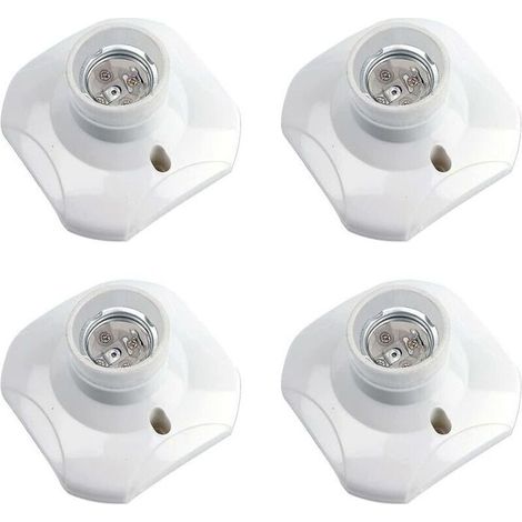 Douille Plafond E27 Visser, Douille E27 Garage, AC 220-240V, Support Douille pour Ampoule LED, Base Plafonnier Culot E27, lot de 4 (1/5)