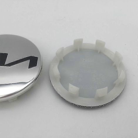 Lot de 4 cache-moyeux de roue de voiture 58 mm et 59 mm, autocollants, accessoires de style Yogu, 58 mm, argent neuf, lot de 2 (1/2)