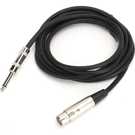 Câble Microphone XLR Femelle Vers Jack 6.35 Mm Trs - 3 M - Signal Équilibré - 1 Pièce (1/5)