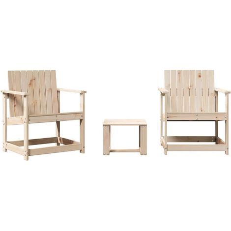 Maison Exclusive - Juego de muebles de jardín 3 piezas madera mac