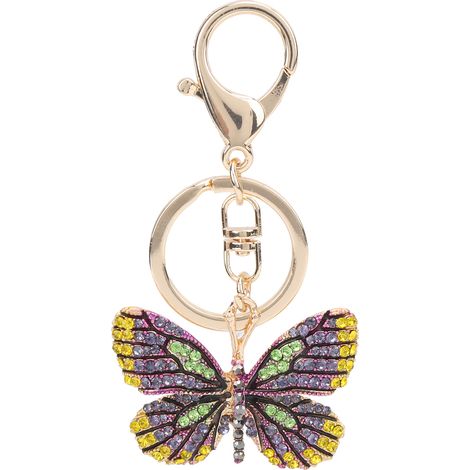 Key Chain Butterfly Zinc Alloy Rhinestone Sparkling Fashion Pendant for Backpack WalletGreen (1/5)