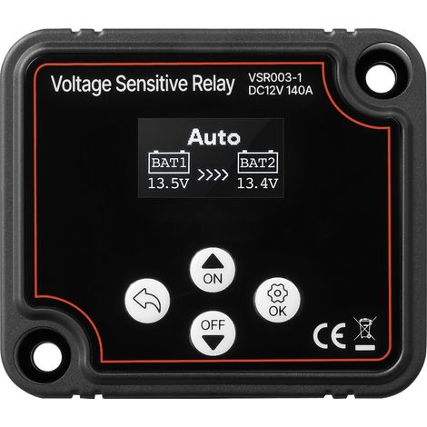 Kit isolateur de batterie double 12V 140A avec relais VSR manuel et automatique, câble 6 AWG, voltmètre LCD, compatible lithium (1/5)