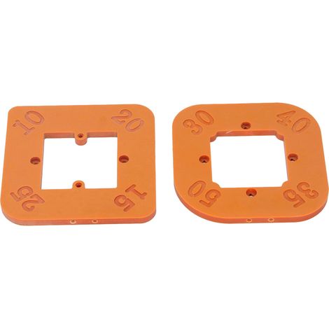 Gabarit de rayon d'angle arrondi 4 en 1 polyvalent haute précision pour fraise à bois, résine, R10-R50, lot 2 gabarits + 4 accessoires + 8 vis, menuiserie (1/5)
