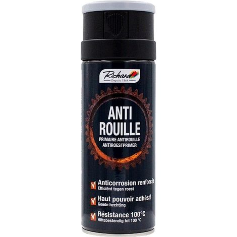 Aérosol primaire anti rouille Gris RICHARD haut pouvoir adhérence 400 ml (1/2)