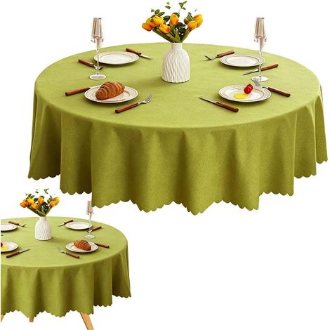 Runde Tischdecke 120 cm Fruchtgrün, Wachstuch, Outdoor, für Garten & Party