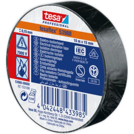 NASTRO ISOLANTE CERTIFICATO NERO 15 MM X 10 MM TESA 10 PZ