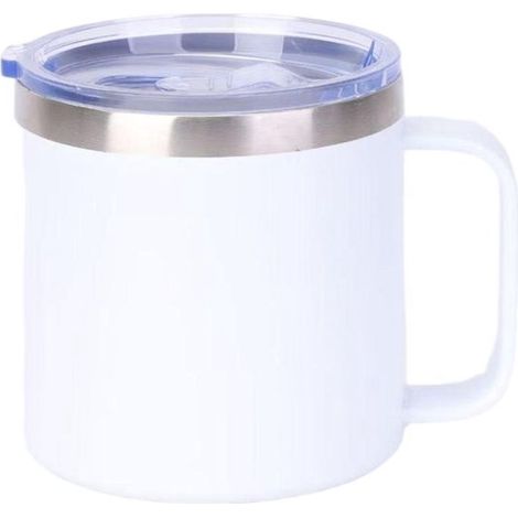 Taza de café de acero inoxidable con aislamiento térmico de 414 ml (14 oz) con tapa a prueba de fugas，414 ml，acero，14 oz，Azul (1/5)