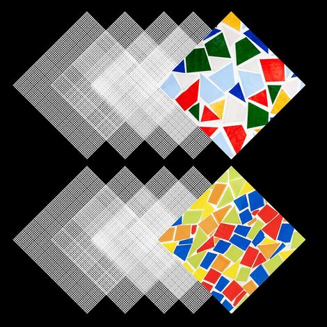 10 Pièces Mailles en Fibre de Verre,Filets Mosaïque pour Installation de Carrelage Bricolage Traitement des Murs et du Sol, 30,5x30,5 cm (1/5)