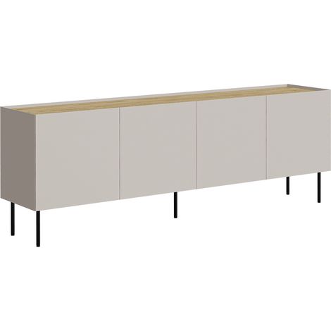 Buffet Melbela 105, Cachemire + Chêne, 70x200cm, Le nombre de portes: 040cm, Stratifié, MDF (1/5)