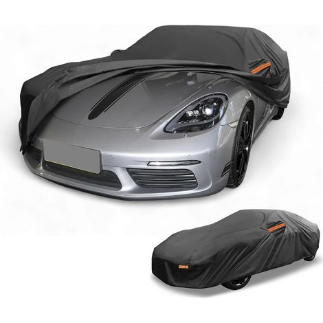 Housse De Voiture Étanche Toutes Saisons pour 718 1Pc Noir, 210D-PU, 445x180x110cm, Protection UV, Pluie, Soleil, Bandes Réfléchissantes, Utilisation Extérieure (1/5)
