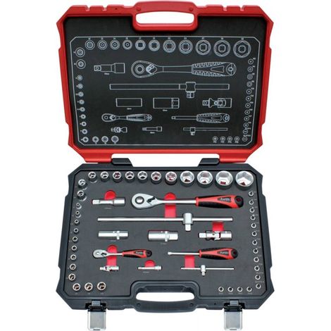 Coffret de douilles 1/4+1/2" 52 pièces FORTIS