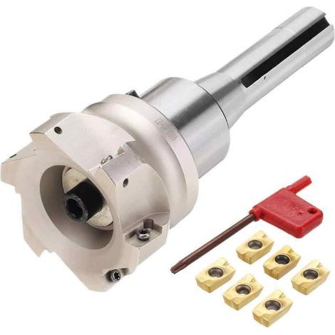 Porte-pince MTB3 FMB27, fraise 80, plaquettes de fraisage 1604APMT (6 plaquettes de fraisage) (1/5)