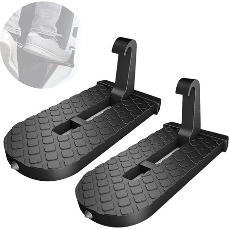 2X Marchepied de Porte de Voiture, Pédale de Porte de Véhicule Pliable, Antidérapant pour Atteindre Le Plafond, avec Marteau de Sécurité d'urgence. pour Voitures, Caravanes et Camions. (1/5)