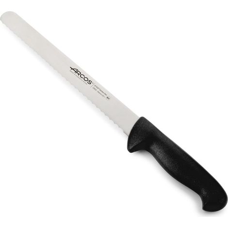 Coltello da pasticcere Arcos Colore - Prof 295025 in acciaio inox Nitrum e mango ergonomico nero Polipropilene e 25 lama cm, coperchio espositivo