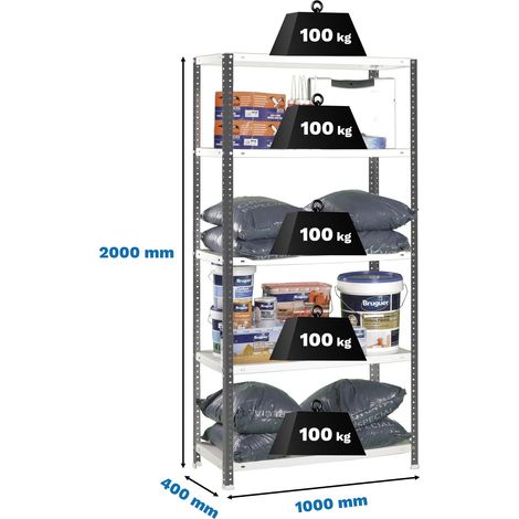 Simonrack Metallregal Anthrazit und Weiß 5 Ebenen