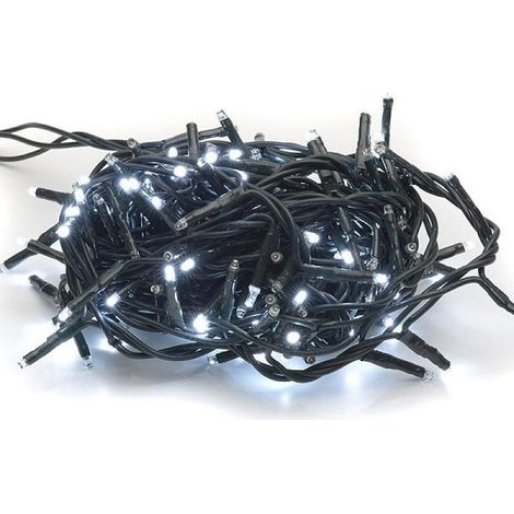 Luci di natale catena luminosa 100 led bianco freddo 5 + 5 mt 31v per esterno