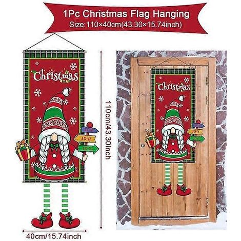 Décoration de Noël suspendue : guirlande, bannière, décoration de porte, ornements de Noël, cadeaux de Noël, style Nouvel An 25 (1/5)