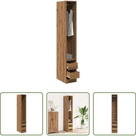 Armoire de couloir - Garde-robe chêne artisanal 30x50x200 cm bois d'ingénierie (1/5)