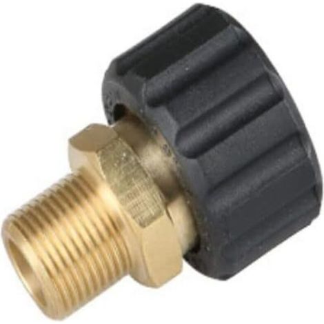 adaptador para limpiadora de alta presión, conexión de manguera de latón con rosca interna de liberación rápida de 3/8 de pulgada macho a M22 hembra, núcleo de enchufe de 14 mm, enchufe macho a hembra (1/3)