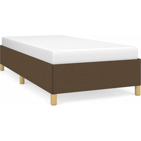 Lit adulte pour 1 personnes, Structure de lit, Assemblage Facile, Marron foncé 100x200 cm Tissu OIB4900E (1/5)