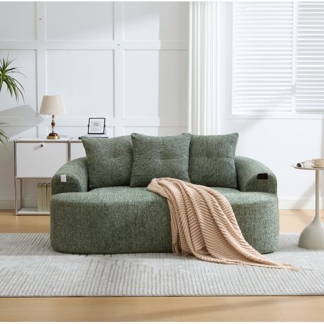 Sofa 2-Sitzer Chenille mit tiefem Sitz 164x92x60 cm OKMYHOME (1/5)