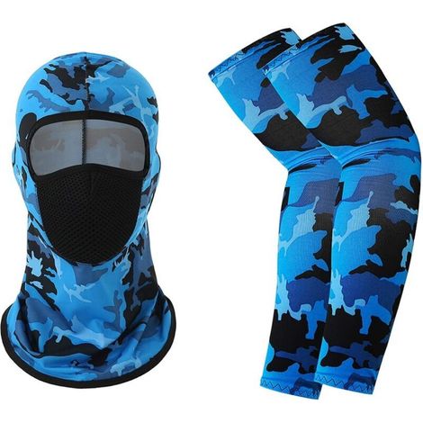Cagoule d'équitation – tour de cou rafraîchissant avec protection UV et protection des bras en soie glacée pour hommes/femmes (1/5)