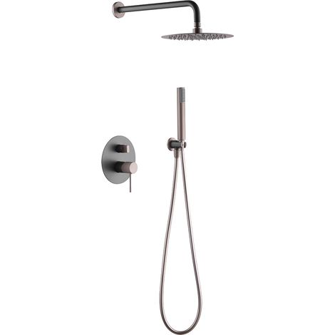 Imex -  Columna Ducha Empotrada con Grifo Gris Serie Line
