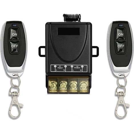 Pompe à eau haute puissance 220 V avec télécommande intelligente, interrupteur marche/arrêt, télécommande sans fil 30 A, portée de 100 mètres, 2 télécommandes