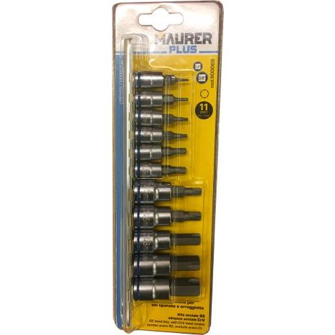 INSERTI SR 11PZ A BUSSOLA 1/4"-3/8" ESAGONALE MAURER PLUS - CF. BLISTER