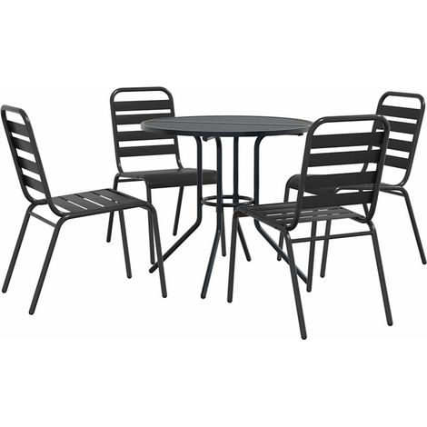 Maison Exclusive - Gartenstuhl-Set 5-tlg. Stapelbar Pulverbeschic