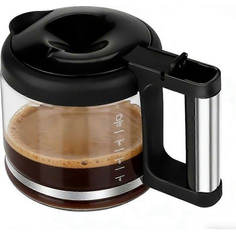 Cafetière en verre de remplacement 10 tasses pour les modèles de'Longhi COM532M, 3066, 3067, 3093, 3094, 3111, 3112, KF140, KF863 et série BCO. (1/5)