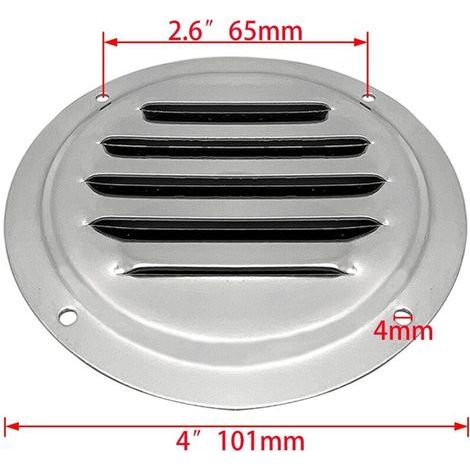 Plaque de ventilation en acier inoxydable, sortie d'air, quincaillerie marine et accessoires de yacht, 4 pouces/5 pouces, 5 pouces - 125 mm. (1/3)