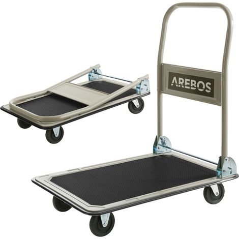 AREBOS Carro de plataforma Carro de transporte Carrito 150 Kg