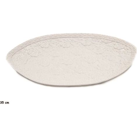 Piatto Decorativo in Ceramica Traforato Ovale 35 cm
