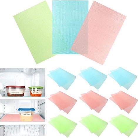 12PCS Antibacterial Refrigerator Mat 45cm29cm Refrigerator Base Non Slip Fridge Mat Washable DIY Shoe Mat Table Mat Drawer Mat (1/5)